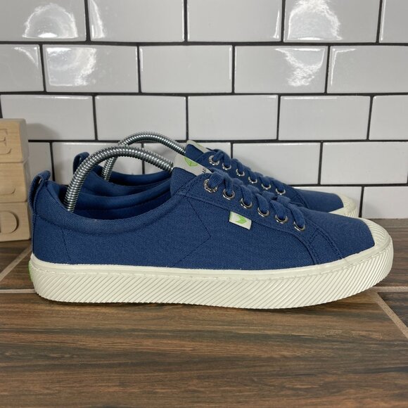 Cariuma OCA Low Womens Size 10.5 Shoes Marine Blue Canvas Casual Low Top Sneaker - Picture 4 of 14